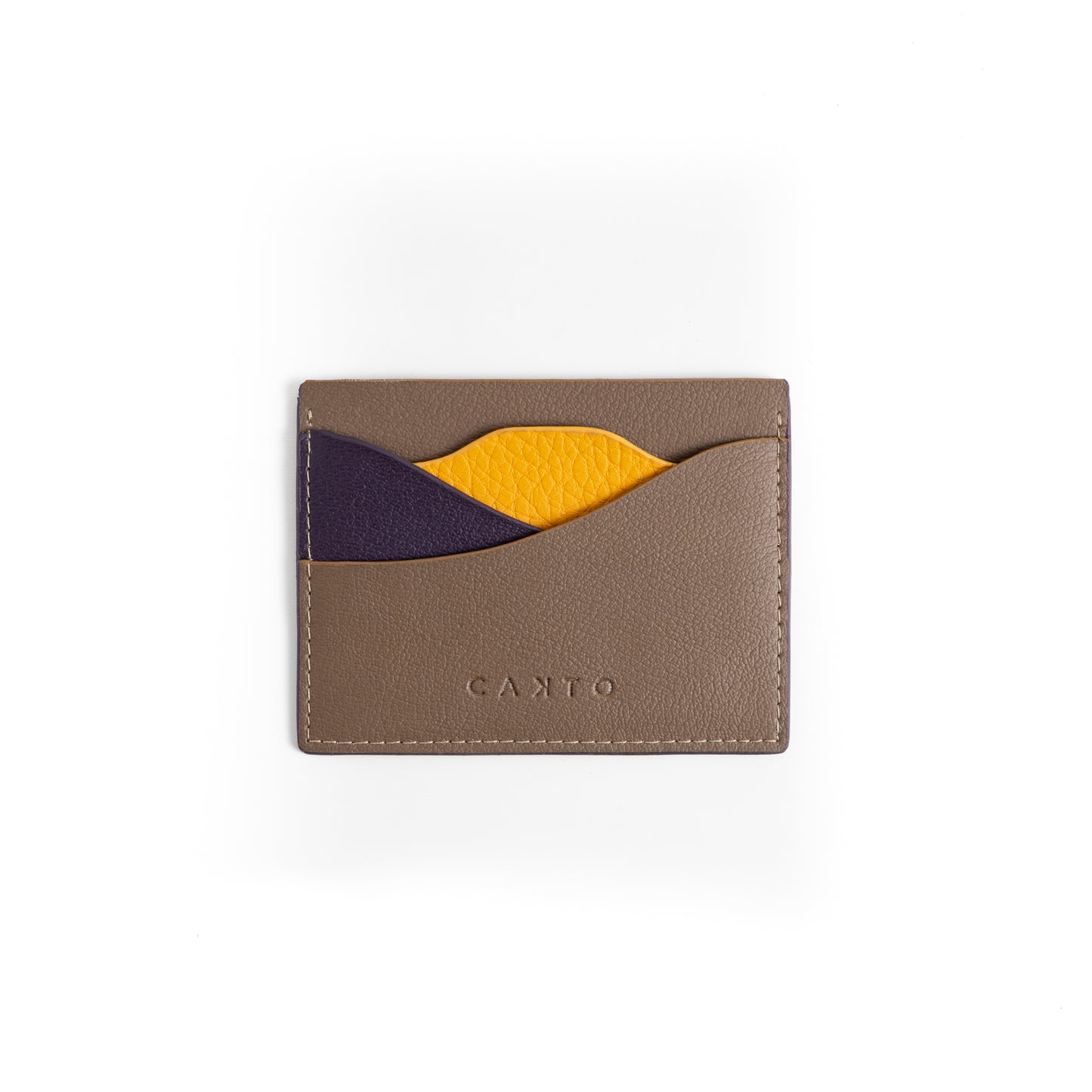 Patagonian Card Wallet-Purple and Camel